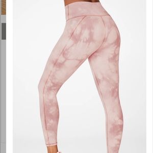 Fabletics High-Waisted Powerhold 7/8 Legging in Pink Marble Size Medium